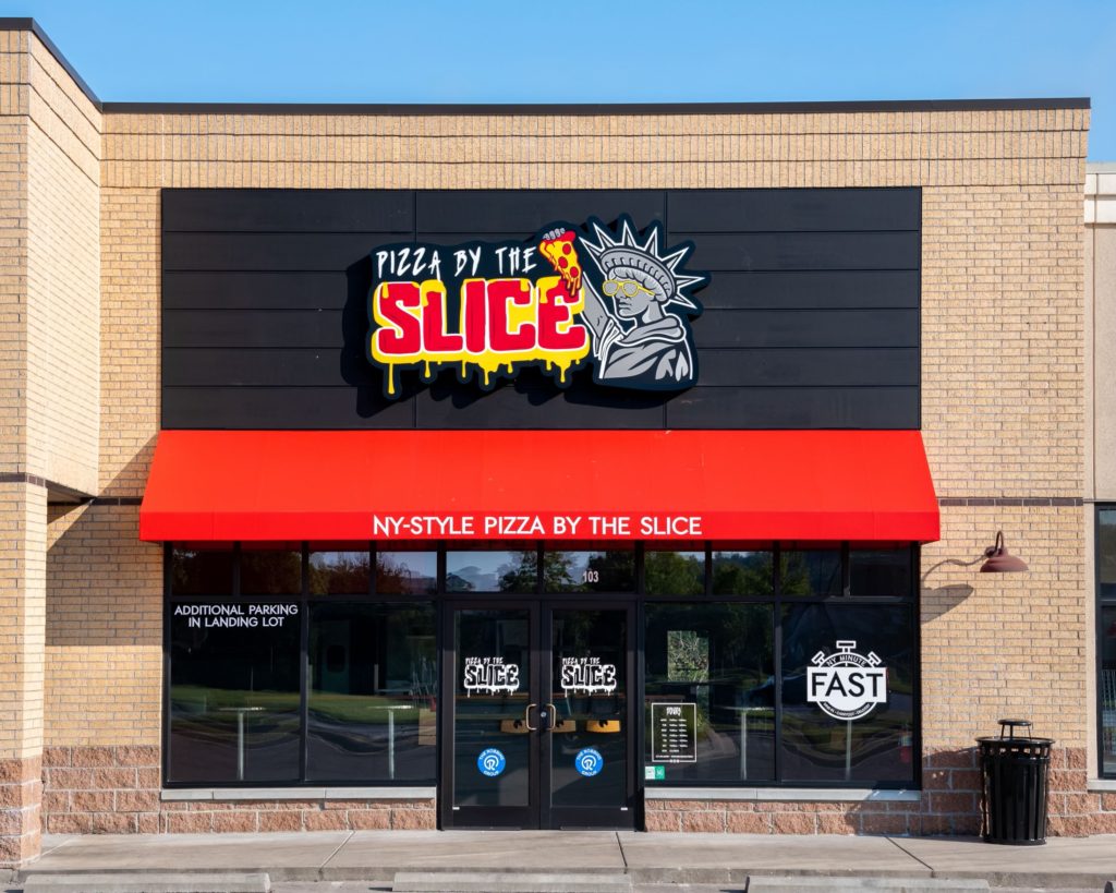 Pizza by the Slice Storefront Branding + Logo Design